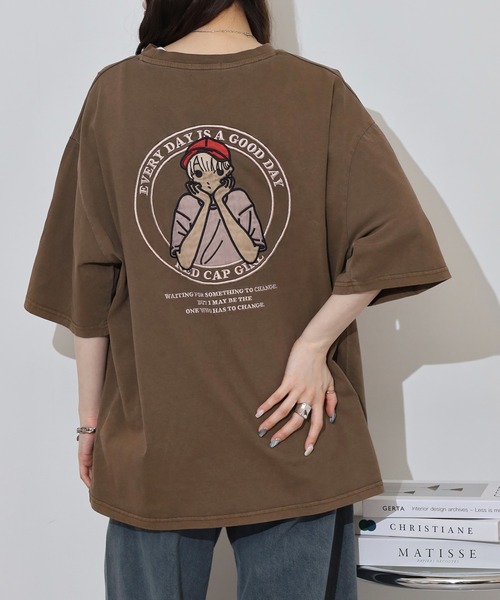 Red Cap Girl(レッドキャプガール)の「RED CAP GIRL 天竺 ピグメント加工 Tシャツ(Tシャツ/カットソー・メンズ・ブラック/ピンク/ブルー/ブラウン・LL/M/L)」の22枚目の写真