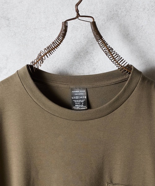 ゥため PREMIUM COTTON CURVED HEM POCKET T-SHIRT / プレミアムコットン