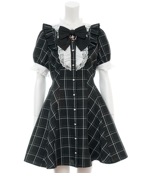 Secret Honey（シークレットハニー）の「アクセサリーリボン半袖レースフリルワンピース（ワンピース・レディース・ストライプ/ブラックミックス/ブラック・MEDIUM）」の13枚目の写真