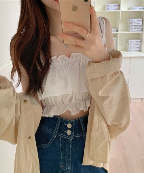 セール】フリルギャザーキャミソール（キャミソール）｜Teem Store