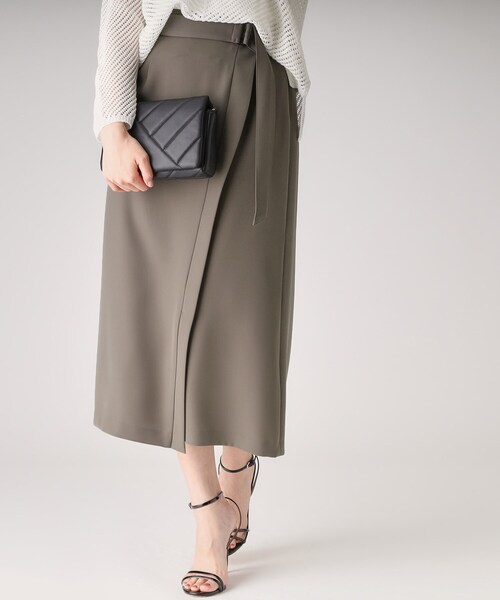 COUP DE CHANCE（クードシャンス）の「【洗える／日本製】ラップ風デザインスカート（スカート・レディース・ナチュラル/ダークブラウン/スミクロ・34/36/38/40）」の3枚目の写真