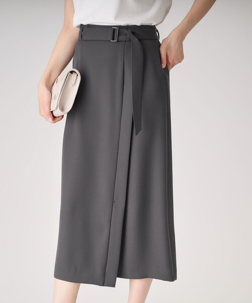 COUP DE CHANCE（クードシャンス）の「【洗える／日本製】ラップ風デザインスカート（スカート・レディース・ナチュラル/ダークブラウン/スミクロ・34/36/38/40）」の2枚目の写真