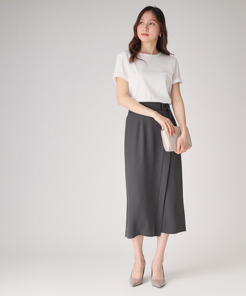 COUP DE CHANCE（クードシャンス）の「【洗える／日本製】ラップ風デザインスカート（スカート・レディース・ナチュラル/ダークブラウン/スミクロ・34/36/38/40）」の21枚目の写真