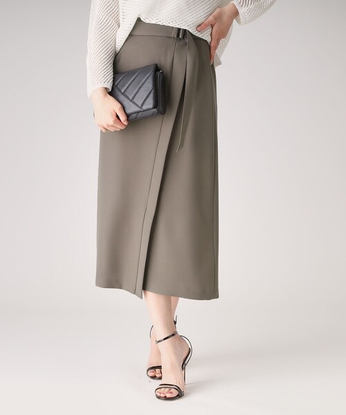 COUP DE CHANCE（クードシャンス）の「【洗える／日本製】ラップ風デザインスカート（スカート・レディース・ナチュラル/ダークブラウン/スミクロ・34/36/38/40）」の4枚目の写真