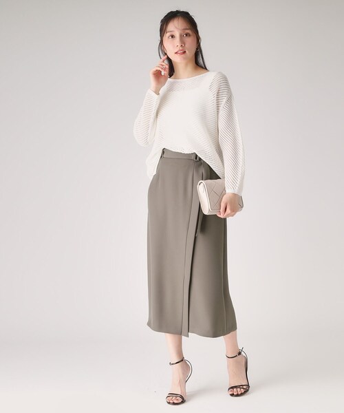 COUP DE CHANCE（クードシャンス）の「【洗える／日本製】ラップ風デザインスカート（スカート・レディース・ナチュラル/ダークブラウン/スミクロ・34/36/38/40）」の5枚目の写真