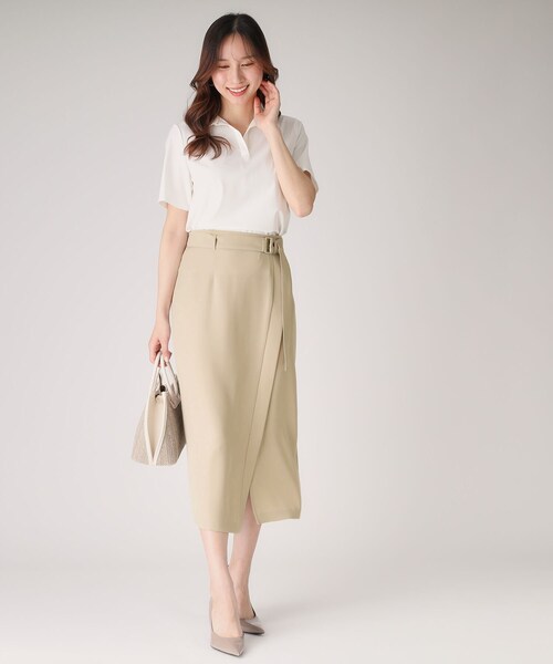 COUP DE CHANCE（クードシャンス）の「【洗える／日本製】ラップ風デザインスカート（スカート・レディース・ナチュラル/ダークブラウン/スミクロ・34/36/38/40）」の9枚目の写真