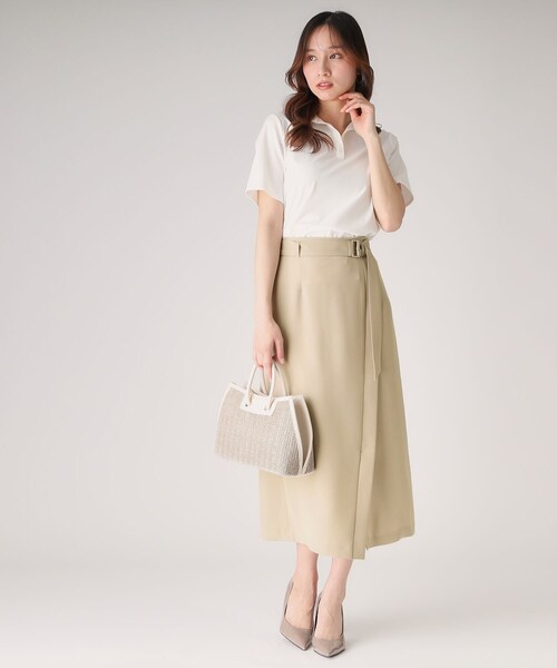 COUP DE CHANCE（クードシャンス）の「【洗える／日本製】ラップ風デザインスカート（スカート・レディース・ナチュラル/ダークブラウン/スミクロ・34/36/38/40）」の10枚目の写真