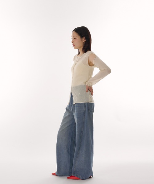 MUHET（ミュエータ）の「fold-over waist denim pants