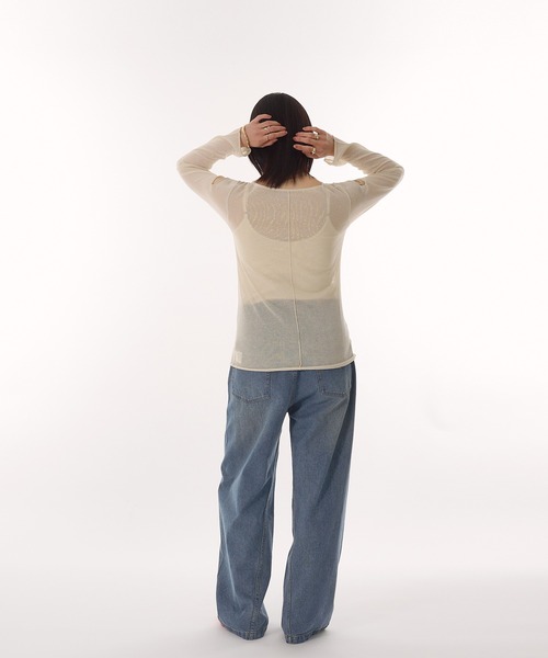 OAF デニムパンツ　FOLD WAIST DENIM MUHET（ミュエータ）の「fold-over waist denim pants