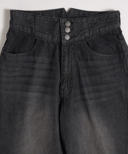 MUHET（ミュエータ）の「fold-over waist denim pants / ウエスト折り返しデニムパンツ（デニムパンツ・レディース・ブラック/インディゴブルー・MEDIUM/LARGE/SMALL）」の13枚目の写真