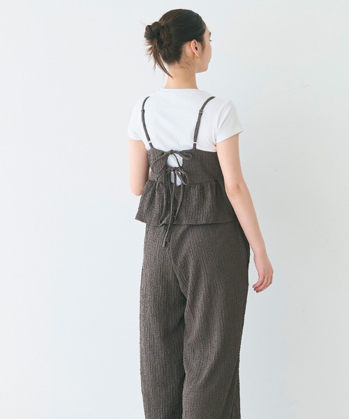 coca(coca)(コカ)の「ペプラムクロスシャーリングオールインワン/吸水速乾(つなぎ/オールインワン・レディース・ブラック/チャコール・S/M/L)」の14枚目の写真