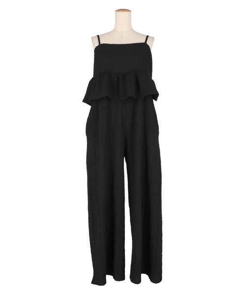 coca(coca)(コカ)の「ペプラムクロスシャーリングオールインワン/吸水速乾(つなぎ/オールインワン・レディース・ブラック/チャコール・S/M/L)」の20枚目の写真