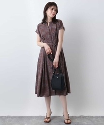 OFUON le MK | ラインフラワープリントワンピース/洗える/WEB限定サイズあり(ワンピース)