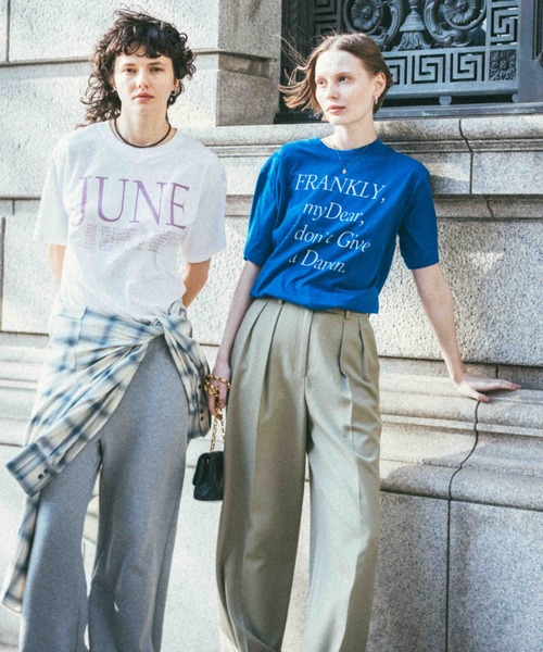 CREDONA（クレドナ）の「PARMANENT TEE/パーマネントTシャツ（Tシャツ/カットソー・レディース・ホワイト/グリーン/ピンク/レッド/レッド系その他/グリーン系その他/ネイビー/パープル/イエロー/ブラック/ライトブルー/グレー/ブルー/その他・FREE）」の22枚目の写真