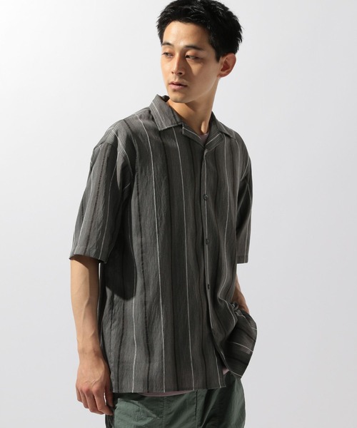 Malbon ストライプ ブラック シャツ black-label-ss25-14666349-s-