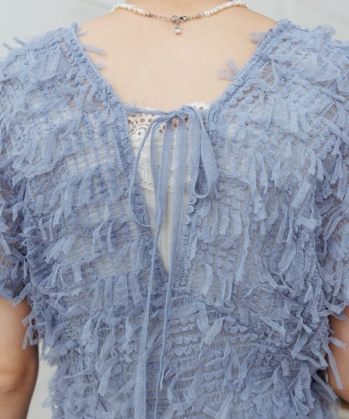 flower（フラワー）の「フラッフィーチュールトップ（キャミソール・レディース・アイボリー/グレー・FREE）」の11枚目の写真