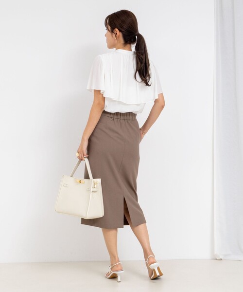 NOLLEY’S Sophi（ノーリーズソフィ）の「ウォッシャブル配色パイピングタイトスカート（スカート・レディース・アイボリー/カーキ/ベビーピンク/ブラック・34/36/38/40）」の7枚目の写真