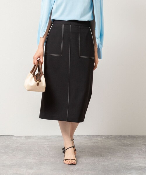 NOLLEY’S Sophi（ノーリーズソフィ）の「ウォッシャブル配色パイピングタイトスカート（スカート・レディース・アイボリー/カーキ/ベビーピンク/ブラック・34/36/38/40）」の17枚目の写真