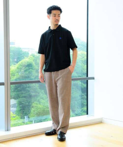 BEAMS HEART(ビームスハート)の「【ユニセックス】B-HEARTロゴ 鹿の子 ポロシャツ(ポロシャツ・メンズ・ブラック/ホワイト・S/M/L/XL)」の4枚目の写真