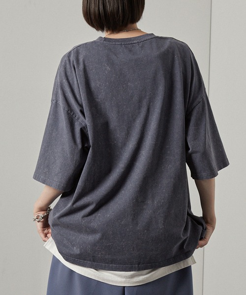 Alfred Alex（アルフレッドアレックス）の「【Alfred Alex】ピグメントナンバリングロゴパッチ半袖Tシャツ（Tシャツ/カットソー・メンズ・グレイッシュブルー/ブラック/ワイン・M/L）」の15枚目の写真