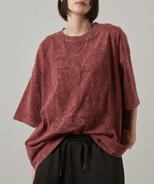 Alfred Alex（アルフレッドアレックス）の「【Alfred Alex】ピグメントナンバリングロゴパッチ半袖Tシャツ（Tシャツ/カットソー・メンズ・グレイッシュブルー/ブラック/ワイン・M/L）」の21枚目の写真
