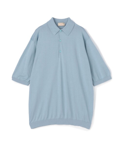 TOMORROWLAND (トゥモローランド)の「【別注】JOHN SMEDLEY コットン ポロカラーニット(ニット/セーター・メンズ・ライトブルー/グレイッシュベージュ/ブラック/ダークグリーン/レッド系その他/ネイビー・L/M/S)」の5枚目の写真