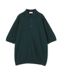 【別注】JOHN SMEDLEY コットン ポロカラーニット