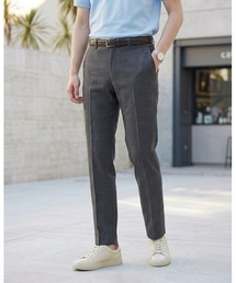 Perfect Suit FActory（パーフェクトスーツファクトリー）の「【洗える】ノータックスラックス　グレンチェック柄　グレー/ネイビー（スラックス）」