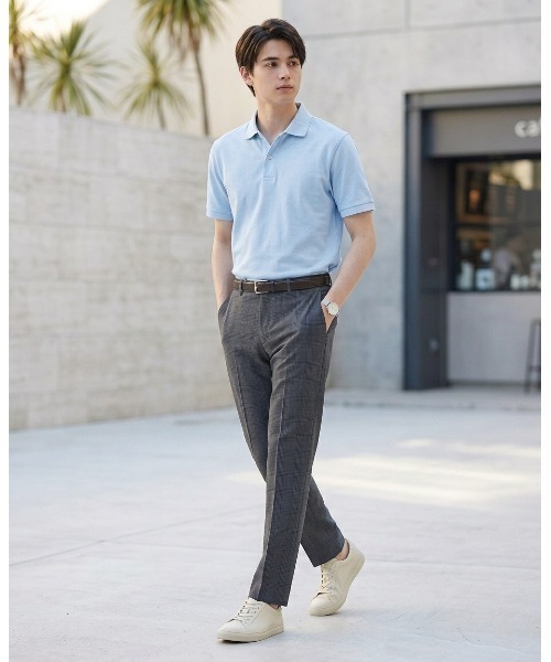 Perfect Suit FActory（パーフェクトスーツファクトリー）の「【洗える】ノータックスラックス　グレンチェック柄　グレー/ネイビー（スラックス・メンズ・ネイビー/チャコールグレー・94/76/88/73/79/82/91/85）」の14枚目の写真