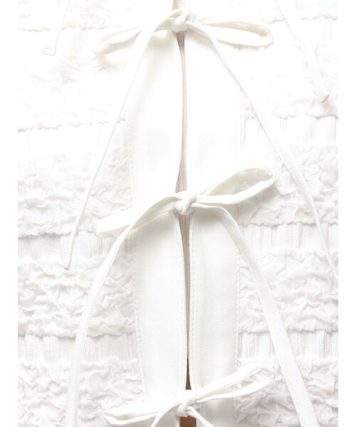 CALNAMUR（カルナムール）の「シャツカラーギャザーリボンカットソー（シャツ/ブラウス・レディース・ブラック/ホワイト・FREE）」の15枚目の写真