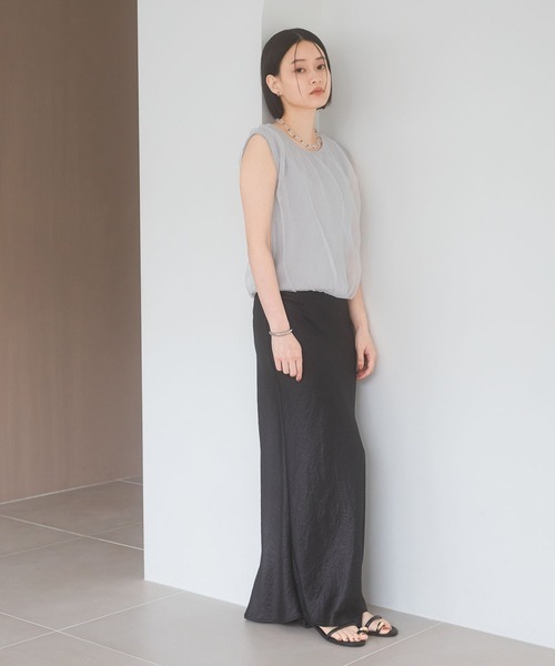 A part by（アパートバイ）の「ニットチュールレイヤードノースリーブ（ニット/セーター・レディース・グレー系その他/ブラック/アイボリー・FREE）」の12枚目の写真