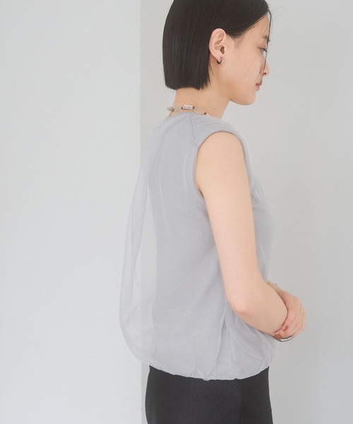 A part by（アパートバイ）の「ニットチュールレイヤードノースリーブ（ニット/セーター・レディース・グレー系その他/ブラック/アイボリー・FREE）」の16枚目の写真