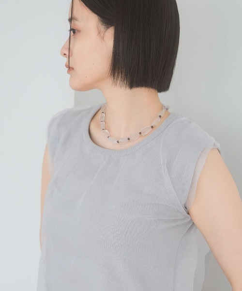A part by（アパートバイ）の「ニットチュールレイヤードノースリーブ（ニット/セーター・レディース・グレー系その他/ブラック/アイボリー・FREE）」の17枚目の写真