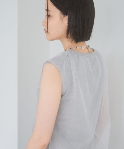 A part by（アパートバイ）の「ニットチュールレイヤードノースリーブ（ニット/セーター・レディース・グレー系その他/ブラック/アイボリー・FREE）」の18枚目の写真