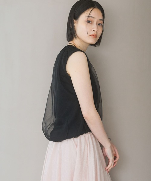 A part by（アパートバイ）の「ニットチュールレイヤードノースリーブ（ニット/セーター・レディース・グレー系その他/ブラック/アイボリー・FREE）」の21枚目の写真