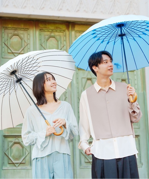 mabu(マブ)の「mabu マブ 超軽量 24本骨傘 江戸(長傘・レディース・ライトブルー/イエロー/グリーン/シルバー/ネイビー/レッド/オレンジ系その他/パープル系その他/スミクロ/ブルー系その他2/ミント/ブルー系その他/キナリ・FREE)」の14枚目の写真