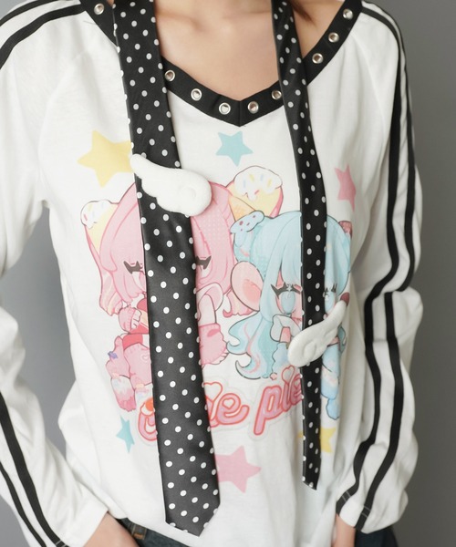 SPINNS(スピンズ)の「ネクタイ/ドット柄/ウィッシュコア(ネクタイ・レディース・ブラック/ホワイト・ONESIZE)」の10枚目の写真