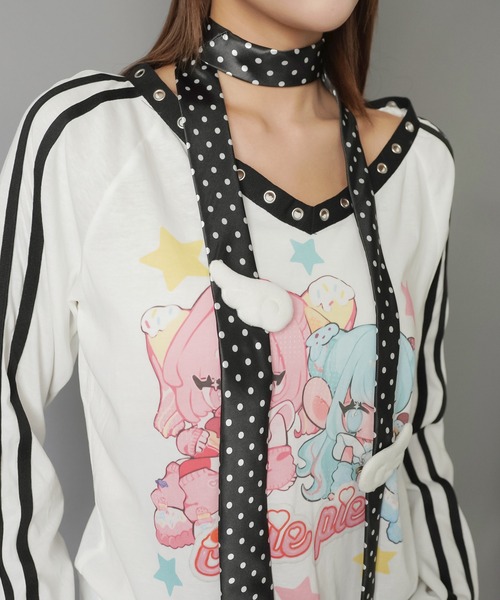 SPINNS(スピンズ)の「ネクタイ/ドット柄/ウィッシュコア(ネクタイ・レディース・ブラック/ホワイト・ONESIZE)」の8枚目の写真