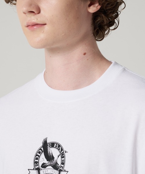 Eddie Bauer(エディーバウアー)の「グースロゴプリント Tシャツ(Tシャツ/カットソー・メンズ・ネイビー/ホワイト/ライトブラウン・XL/L/XXL/M/S)」の12枚目の写真