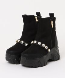「YOSUKE/ヨースケ」厚底ビジューショートブーツ