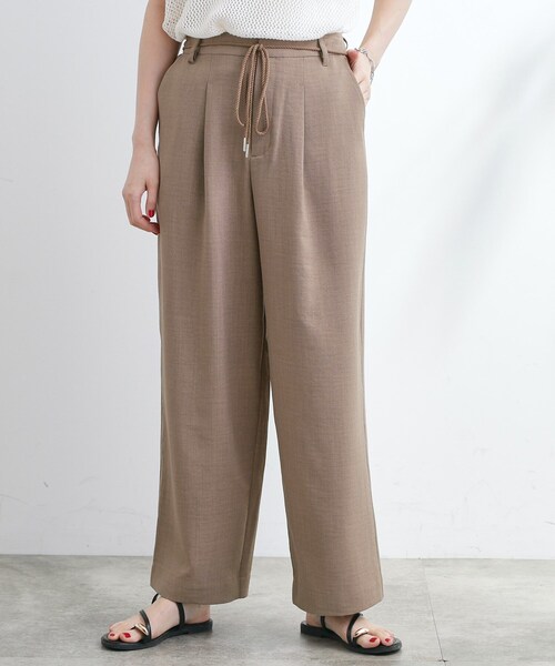 grove（グローブ）の「◆ロープベルトで差がつく 洗練リラックスパンツ（その他パンツ・レディース・カーキ/ナチュラル/グレー系7/ベージュ/ネイビー・02/03/01/04/05）」の2枚目の写真