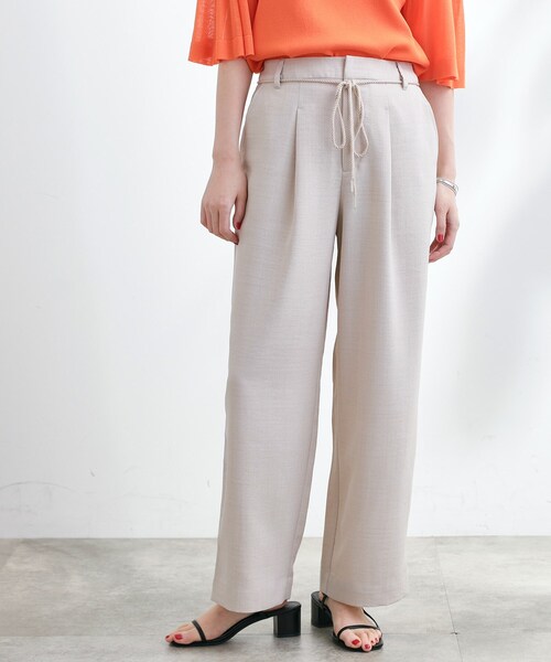 grove（グローブ）の「◆ロープベルトで差がつく 洗練リラックスパンツ（その他パンツ・レディース・カーキ/ナチュラル/グレー系7/ベージュ/ネイビー・02/03/01/04/05）」の3枚目の写真