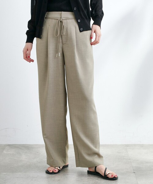 grove（グローブ）の「◆ロープベルトで差がつく 洗練リラックスパンツ（その他パンツ・レディース・カーキ/ナチュラル/グレー系7/ベージュ/ネイビー・02/03/01/04/05）」の4枚目の写真