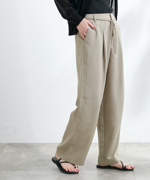 grove（グローブ）の「◆ロープベルトで差がつく 洗練リラックスパンツ（その他パンツ・レディース・カーキ/ナチュラル/グレー系7/ベージュ/ネイビー・02/03/01/04/05）」の12枚目の写真