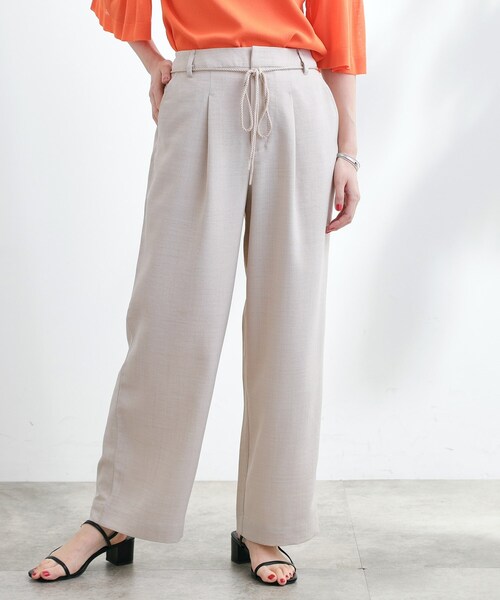 grove（グローブ）の「◆ロープベルトで差がつく 洗練リラックスパンツ（その他パンツ・レディース・カーキ/ナチュラル/グレー系7/ベージュ/ネイビー・02/03/01/04/05）」の8枚目の写真
