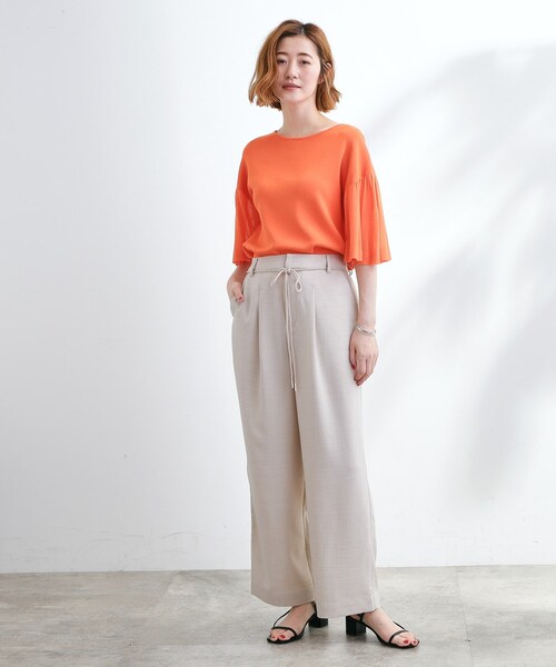 grove（グローブ）の「◆ロープベルトで差がつく 洗練リラックスパンツ（その他パンツ・レディース・カーキ/ナチュラル/グレー系7/ベージュ/ネイビー・02/03/01/04/05）」の7枚目の写真