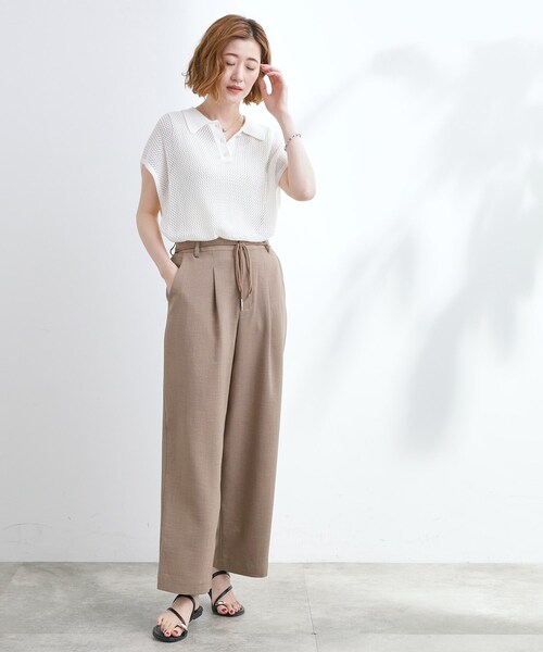 grove（グローブ）の「ロープベルトで差がつく 洗練リラックスパンツ（その他パンツ・レディース・カーキ/ナチュラル/グレー系7/ベージュ/ネイビー・02/03/01/04/05）」の16枚目の写真