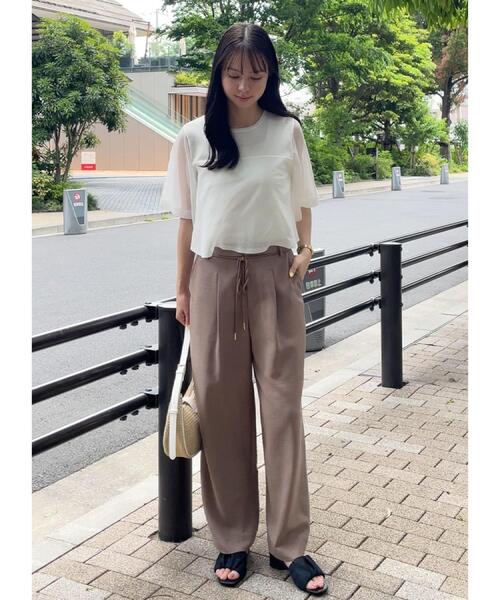 grove（グローブ）の「ロープベルトで差がつく 洗練リラックスパンツ（その他パンツ・レディース・カーキ/ナチュラル/グレー系7/ベージュ/ネイビー・02/03/01/04/05）」の17枚目の写真