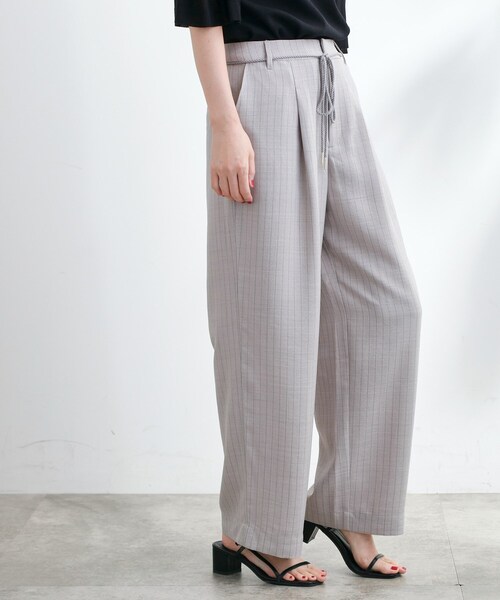 grove（グローブ）の「◆ロープベルトで差がつく 洗練リラックスパンツ（その他パンツ・レディース・カーキ/ナチュラル/グレー系7/ベージュ/ネイビー・02/03/01/04/05）」の21枚目の写真