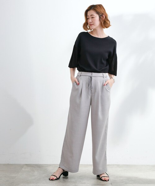 grove（グローブ）の「◆ロープベルトで差がつく 洗練リラックスパンツ（その他パンツ・レディース・カーキ/ナチュラル/グレー系7/ベージュ/ネイビー・02/03/01/04/05）」の20枚目の写真